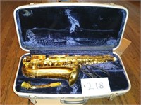 Saxophone in case