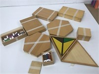 Lot of Learning/Teaching Sets in Wooden Boxes