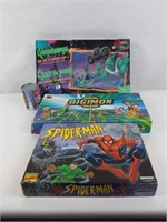 3 jeux de sociétés dont Spiderman, Chair de Poule