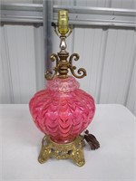 Vintage Glass Lamp--12" tall