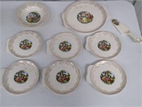 Vintage Colonial 9 piece Serving Dishes