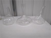 3 Glass Beakers--7" tall