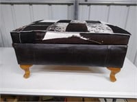 Cowhide Foot Stool with Storage Compartment