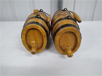 2 Small Decorative Wooden Kegs