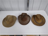 3 Cowboy Hats-- size 7 1/4