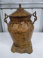 Large Metal Vase with Lid--21" tall