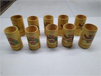10 Bamboo Cups--6" tall