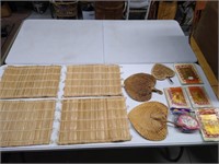 Oriental Food mats,Fans,Napkins & Paper Lanterns