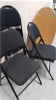 ROUND CARD TABLE + 3 FOLDING CHAIRS