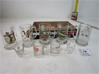 OLD STYLE AND A&W BEER GLASSES AND SHOT GLASSES