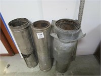 3 WOOD STOVE PIPE PIECES