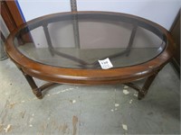 GLASS AND WOOD COFFEE TABLE BY GORDONS