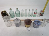 GLASS AND CERAMIC JARS - NEW CANDLE - COKE BOTTLE