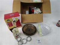 ASSORTED KITCHEN ITEMS - CANNING LIDS - DISHES