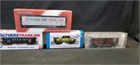 4 H.O. Train Cars In Boxes