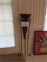 Decor - Metal and Wicker Plant Stand