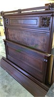 Antique mahogany full-size bed, highly