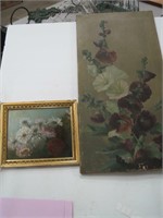 2 floral paintings