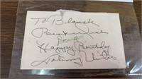 Johnny Unitas signed note card, best wishes for a