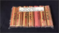 Coins, wheat pennies, for date rolls, 1916 S