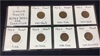 Coins, seven Lincoln pennies, better dates and