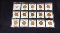 Coins, 14 Lincoln pennies, proofs,