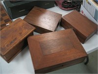 4 wood boxes largest is 11" x 8"