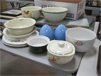 Hall china bowls platters shakers