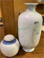 Large vintage Korean flower vase, with an