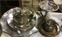 Mixed lot, silver plate, candy dish, hot plate,