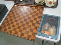 hand made checkerboard, painted slate