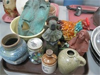 eclectic group of decorator items and marbles