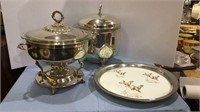 Mixed lot, silver tone ice chest, dinner service,