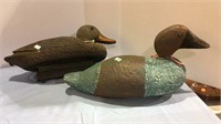 Duck decoys, one plastic decoy with weight, one 2