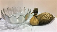 Mixed lot, ceramic duck figure, seashell style