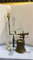 Vintage copper blow torch lamp,