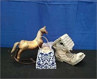 Box Rocking Horse, Birdhouse Boot, Ceramic Purse