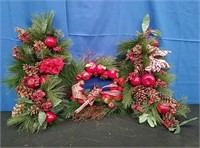 Box Wreath with Apples, 2 Side Pieces with Apples