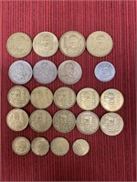 22 Mexican coins
