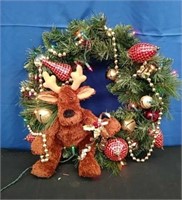 Box Moose Wreath with lights-works