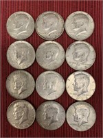 12 1968 Kennedy half dollars