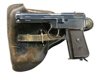 CZ 38 (P.39t) SEMI AUTO PISTOL WITH HOLSTER.