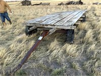 Old Running Gear with Wood Platform