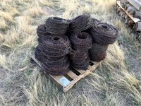Pallet of Used Barbed Wire Rolls
