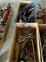 2 Boxes w/ Welding Clamps, Sledge Hammer,