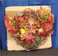 Autumn Leaves in Basket  Wreath