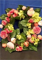 18" Rose, Hydrangea and Tulip Wreath