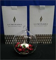 Box 3 New Luminara Blown Glass Candle Holders