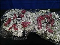 Box 2 Frosted Leaf & Berry Candle Wreaths