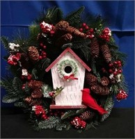 20" Wreath with Birdhouse